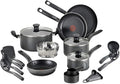 T-fal FBA_A821SI64 Initiatives Nonstick Inside and Out, 18-Piece, Black
