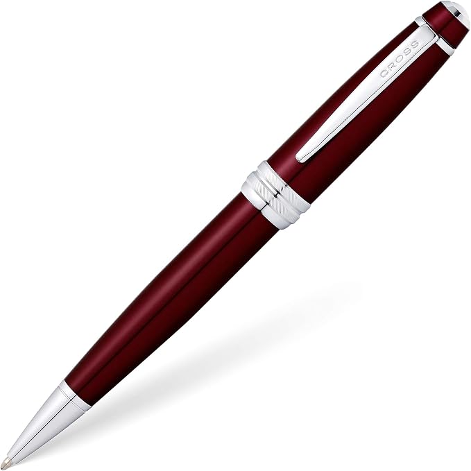 Cross Bailey Red Lacquer Ballpoint Pen - Refillable Pen for Long-Lasting Use - Smooth Writing - Comfortable Grip - Stylish Distinctive Look - Black Ink - Corporate Gifts