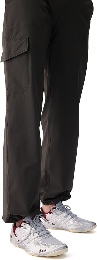 LOLË Momentum Women's Wide Leg Tech Trousers, Cargo Pocket | Brushed nylon stretch, cinch-or-flow openings, knit waistband, hidden phone stash, water-repellent, UPF50+ protection
