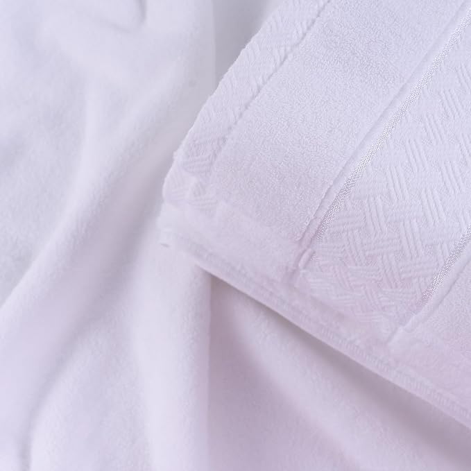 COZYART Bath Towel Set 6 PCS, Luxury White 100% Turkish Cotton 650GSM | Soft Absorbent Quick Dry, OEKO‑Tex 100 Cert. Zero Twist Ring Spun Cotton, Plush Fluffy, Breathable Hotel Quality Towels Set