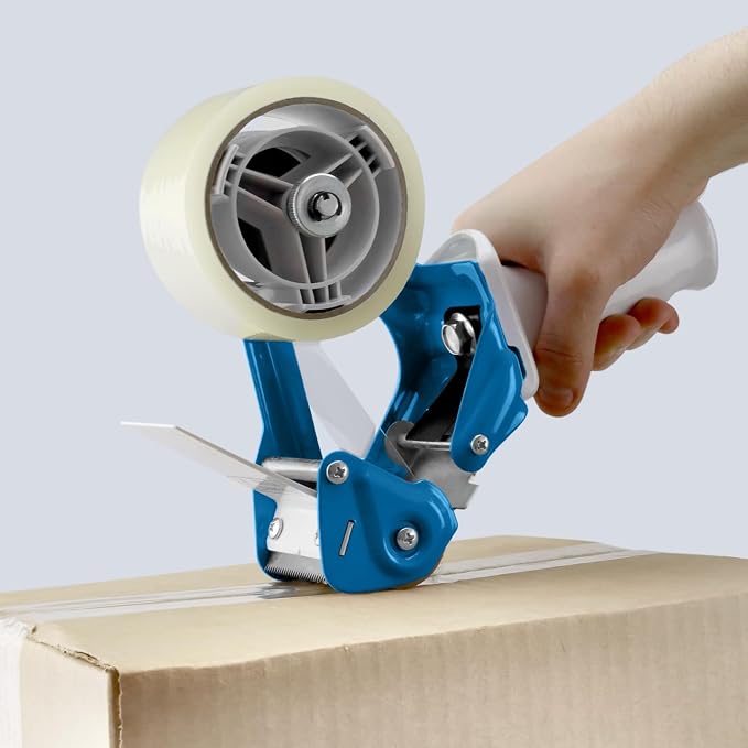 TAPEWELL Heavy Duty Metal Frame Packing Tape Dispenser Gun, 2 inch, Blue | Packing Tape Refills For Dispenser, Shipping Tape For Packing, Moving, Home & Office Use