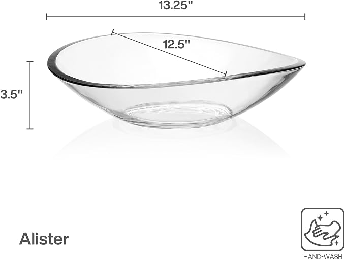 Mikasa Alister Crystal Glass Decorative Centerpiece Bowl, 13.25 inch