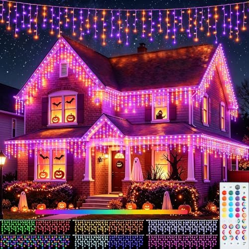 Pooqla 35 Colors Icicle Lights for Outside, 29FT Icicle Christmas Lights