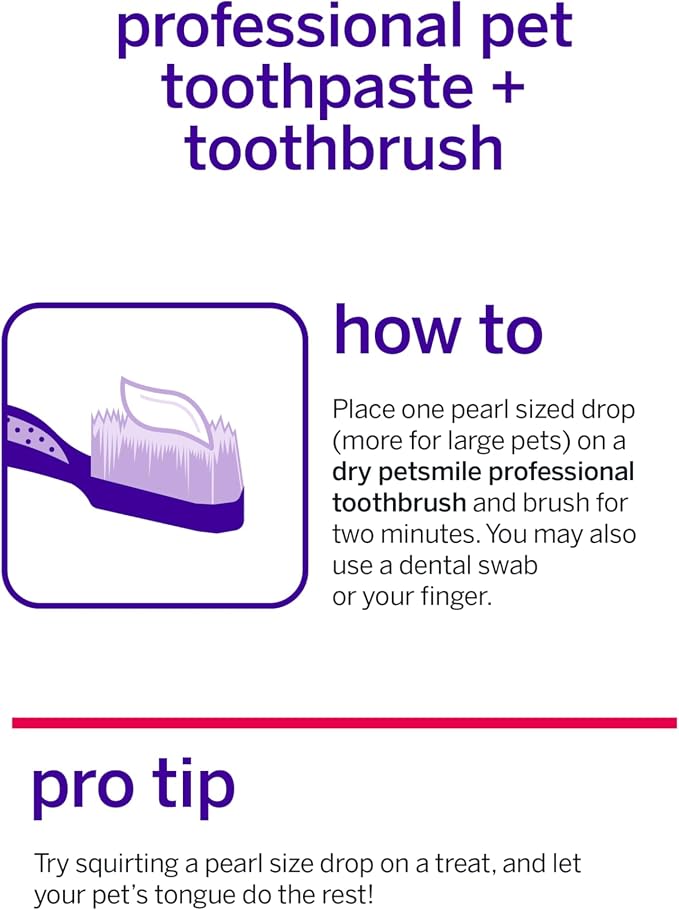 Petsmile Teeth Brushing Kit, Toothpaste + Brush, Rotisserie Chicken 4.2 Oz | Pet Toothpaste + 45° Patented Toothbrush, VOHC Accepted, Calprox® Powered, 6-Month Supply, Human-Grade, Clinically Proven