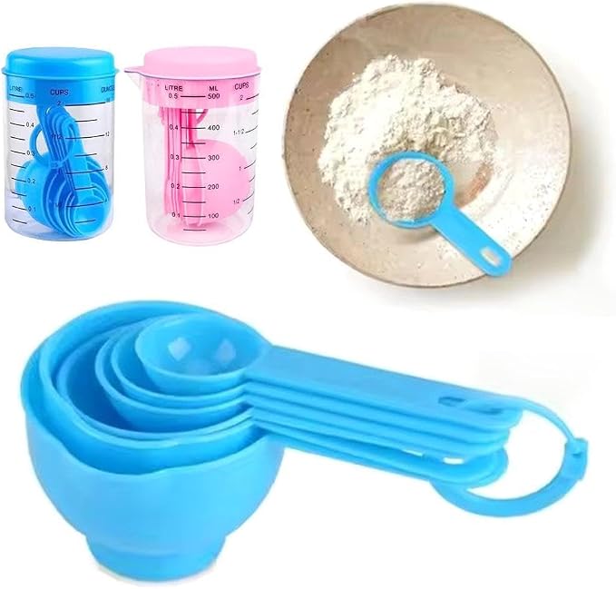 7 Piece Kitchen Measuring Tool, Plastic Measuring Cup Measuring Spoon with Scale Scale Set Plastic Measuring Cup Set Kitchen Tool, Nesting Measuring Cups Measuring Cups, for Cooking (30PCS PINK)