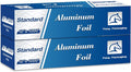Aluminum Foil Standard 12 inch Wide, 1000 FT Food Safe Foil Wrap for Cooking, Baking, Grilling, Food Service Pony Packaging Aluminum Foil Roll (12"x1000', Standard-2 Count)