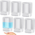 Hushee 6 Pcs Plastic Wall Mounted Soap Dispenser Commercial Manual Soap Dispenser Containers for Kitchen Shower Hotel(White,33.8 oz 1000ml)