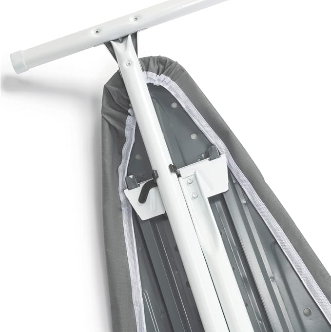 Full Size Ironing Board with Cover & Pad – Made in USA by Seymour Home Products Adjustable Steel T-Legs, 35" High Perforated Top for Steam Durable Iron Board for Home, Laundry Room (Grey)
