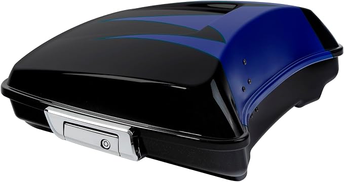 5.5" Razor Motorcycle Trunk W/Latch Key Fit For Harley 2014-2025 Touring CVO Road King Street Glide Electra Glide Ultra Limited Pack Candy Cobalt/Indigo Ink