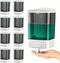 8-Pack Soap Dispenser Wall Mount 1000ml (33.8oz)–Commercial Heavy-Duty Plastic Liquid Dispenser for Soap,Shampoo,Hand Sanitizer–Manual Pump for Bathroom, Kitchen,Restaurant,Hotel (8 x 1000ml)