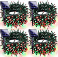 Solar Christmas Lights Outdoor 4 Pack 152FT 400 LED String Lights Red Green