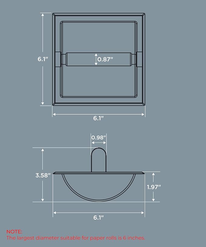 FORIOUS Recessed Toilet Paper Holder, Stainless Steel Durable Tissue Roll Holder Wall Mount for Bathroom Space Saving Design with Mounting Bracket, in Wall Toilet Paper Dispenser Insert, Gold