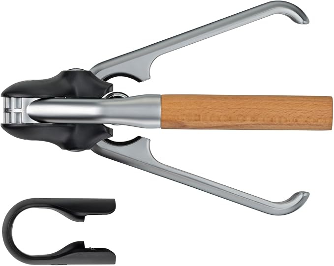 WMF Baric Lever Corkscrew Wine Opener, 19 x 11 x 15 cm, Die-cast Metal and Beech Wood, Effortless Operation, Wine Bottle Opener