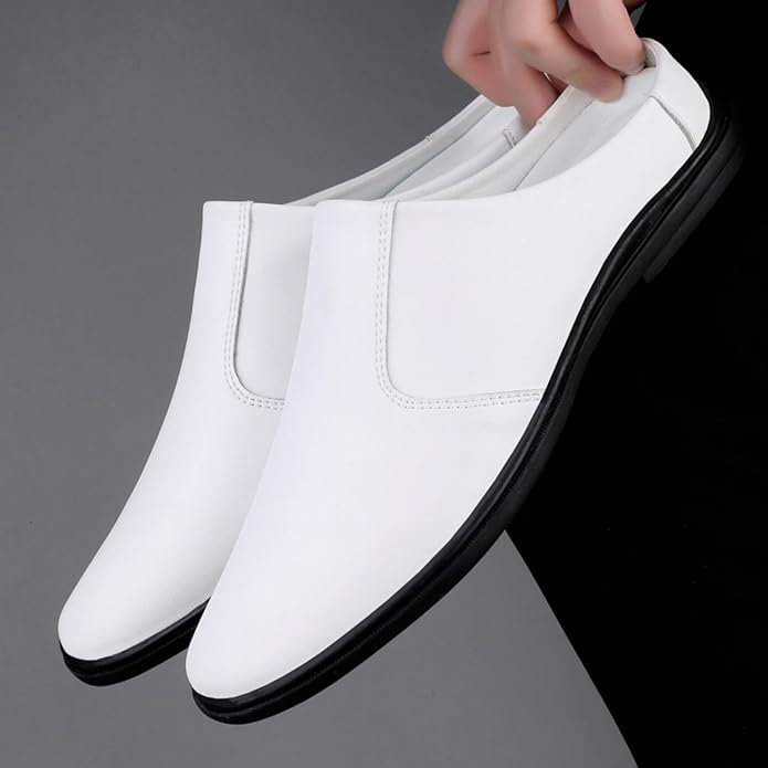 Men'S Leather Slippers Without Heel Straps Soft And Breathable Comfortable Hand-Sewn Casual Round-Toe Shoes Anti-Slip Sole Suitable For Daily Use Outdoor Activities Home Use Shopping