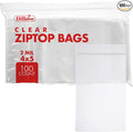 Dirose 4" x 5" Clear Reclosable Poly Bags – Pack of 100, 2 Mil Thickness – Resealable Plastic Zip Bags for Snacks, Hardware, Arts & Crafts, and Storage