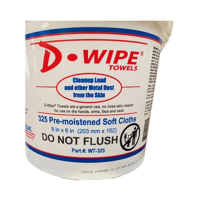 D-Lead D-Wipe Towels, Premoistened Lead-Removing Wipes (325 count)