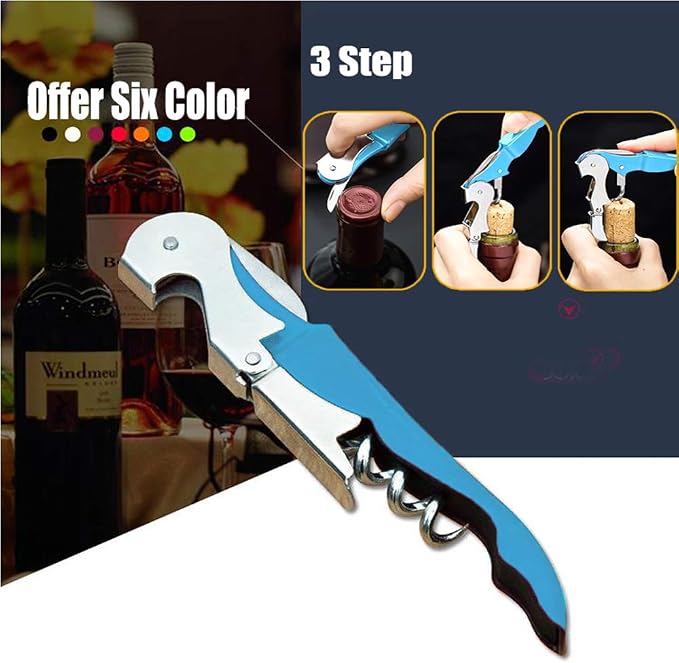 Professional Waiter Corkscrew Wine Openers Set(2PCS), Heavy Duty Stainless Steel Hinges Wine Key for Restaurant Waiters, Sommelier, Bartenders