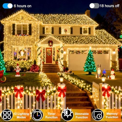 750 LED 240FT Christmas String Lights Outdoor, 12 Pro Modes with Timer