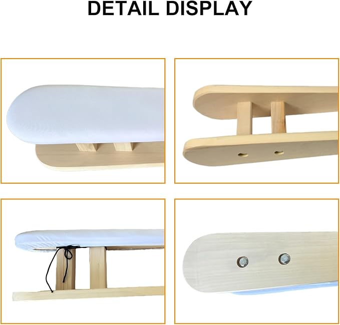 Tabletop Ironing Board Padded Small Ironing Board with Wooden Base, Chest & Sleeve Ironing Boards for Tailor, Household, Laundry Room, Apartment