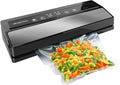 GERYON Vacuum Sealer, Vacuum Sealer Machine for Food Storage with Sealer Bags & Roll, Automatic Food Sealer for Sous Vide, Compact Design, LED Lights, Easy to Clean, Dry & Moist Modes (Grey)