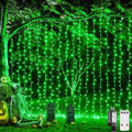 JMEXSUSS 300 LED Green Curtain Lights for Halloween Decor, 9.8x9.8ft
