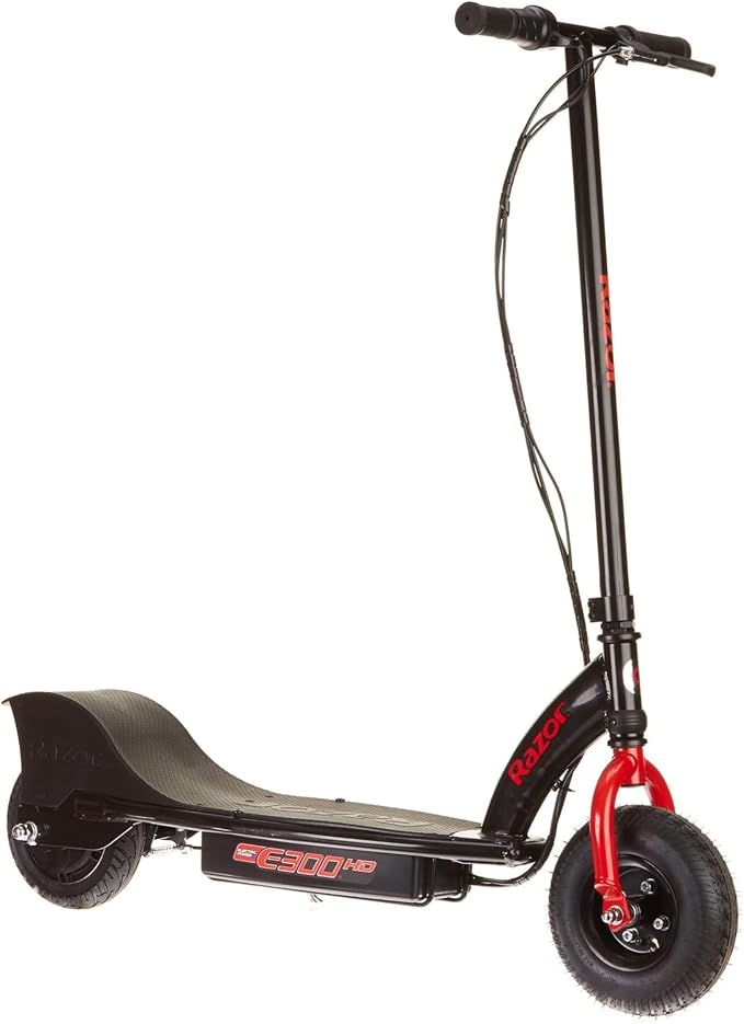 Razor E300 HD Electric Scooter for Teens & Adults - 15 MPH High-Torque Motor, 40 Min Ride Time, 220 lbs Max Weight, 9” Pneumatic Tires, Steel Frame