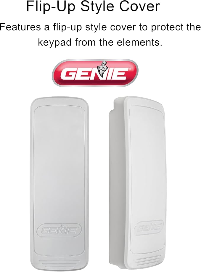 Genie Garage Door Opener Wireless Keyless Keypad, Model GK2-R | Large Easy-to-Push Buttons, Compatible With Genie Intellicode Openers, Backlit PIN Entry and Protective Flip-Up Cover