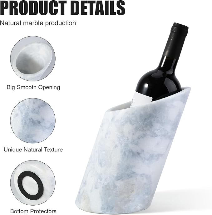 BCS Marble Wine Bottle Chiller - Versatile Wine Chillers for Bottles - Applicable to Kitchen Utensil Holder/Makeup Brush Holder for Desk That Also Serve as Lamp Shade(Namib Sky)