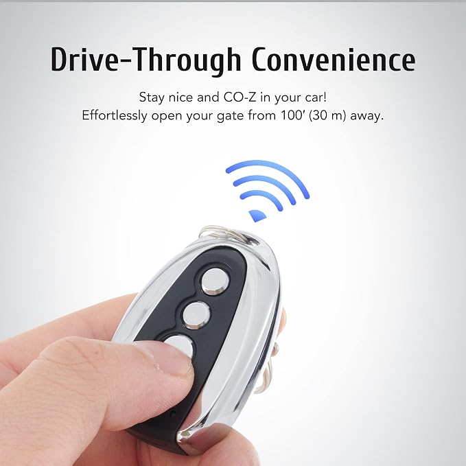 CO-Z Automatic Sliding Gate Opener Remote Control, Electric Rolling Driveway Gate Opener Closer Security Kit Remote (1x Backup Key)