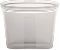 Zip Top Reusable Food Storage Bags | Sandwich Bag [Gray] | Silicone Meal Prep Container | Microwave, Dishwasher and Freezer Safe | Made in the USA