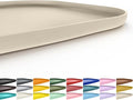SMILOOL Waterproof Silicone Pet Food Mat with Raised Edge for Dog & Cat | 19" x 12" Non-Slip Pet Feeding Mats with Lip for Food & Water Bowl, Food Grade, Easy Cleaning, Beige
