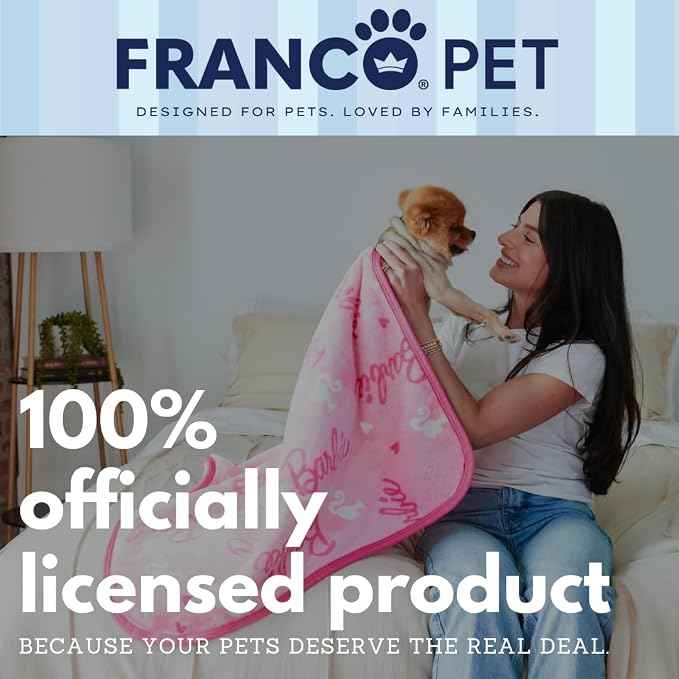 Barbie Waterproof Dog Bed Cover, Large 30x40 Pet Blanket for Furniture Bed Couch Sofa, (Officially Licensed) by Franco