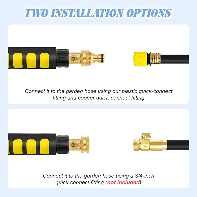 20FT Reach Gutter Cleaning Tools from Ground, 12FT Telescoping Gutter Cleaning Wand with 360° Rotating Metal Nozzle, Brass Valve, Hose Attachment for Garden Hose