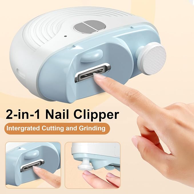 Electric Nail Clipper for Seniors, 3 Speeds Automatic Toe nail Clippers, Electric Nail Trimmer with Polisher, LED Light and Scraps Storage, Rechargeable Nail Grinders for Thin & Thick Toenails (Black)