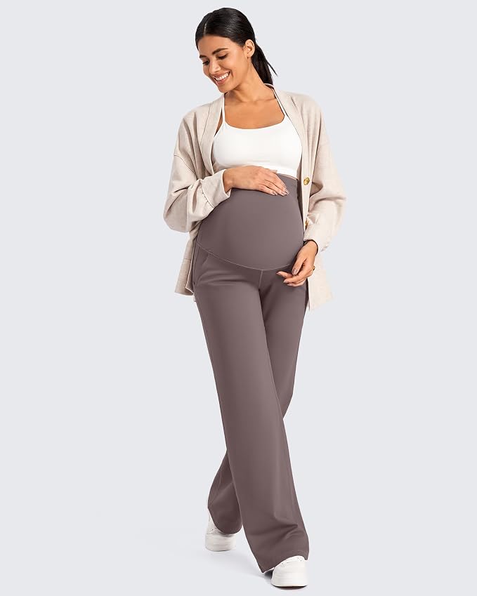 G4Free Fleece Lined Maternity Yoga Pants Winter Pregnancy Work Trousers
