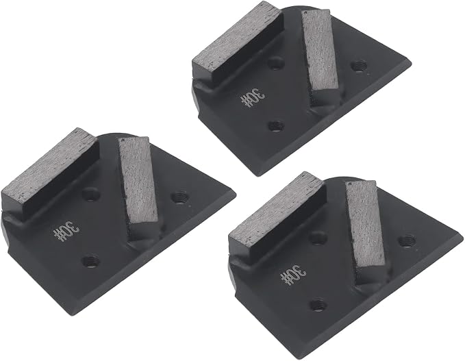 Grinding Shoes 3Pcs 30 Grit Polishing Shoes Block Tool with 2 Teeth 6mm Bore Thread for Concrete Paint Floor Grinding and Polishing
