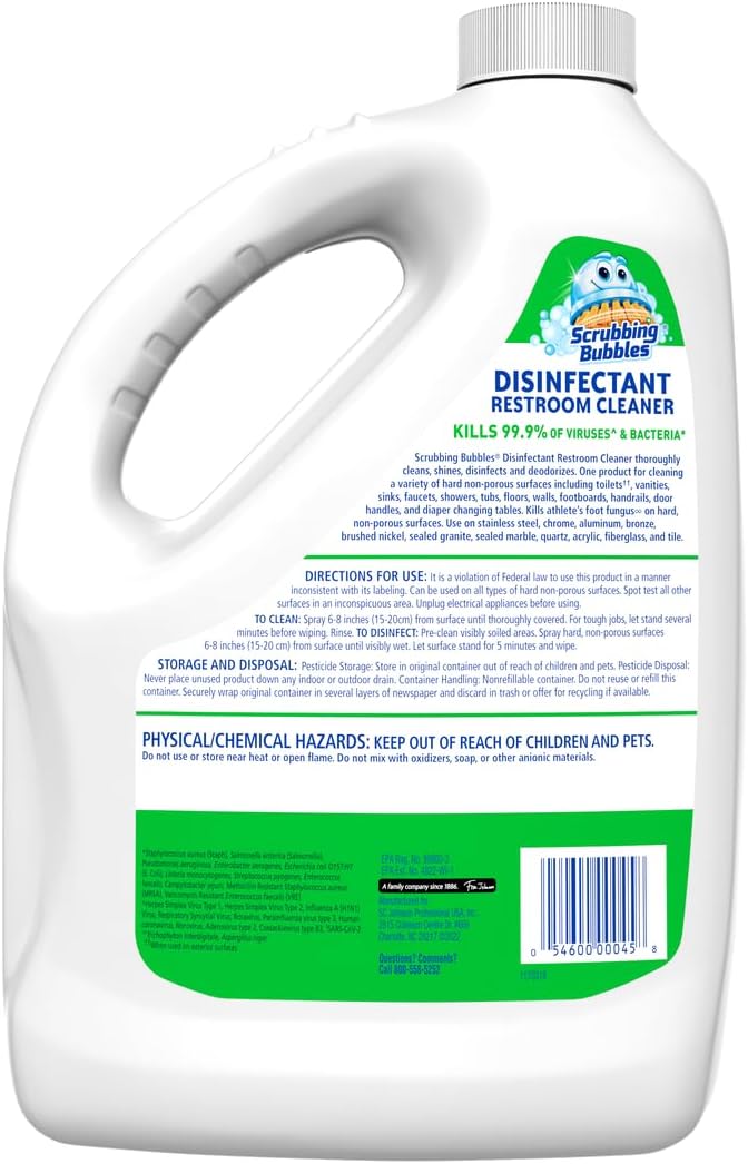 SC Johnson Professional Scrubbing Bubbles Disinfectant Restroom Cleaner, 128oz / Case Qty 4