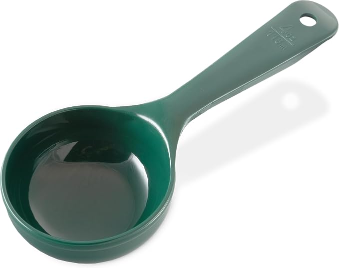 Carlisle FoodService Products 492808 Measure Miser Solid Measuring Spoon with Short Handle, 4 Ounces, Green