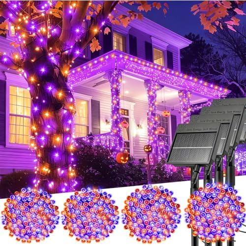 Minetom Halloween Solar Lights Outdoor,4Pack Total 160FT Halloweeen Light