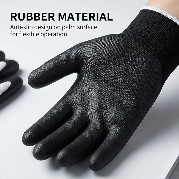 400V Low Voltage Electrician Gloves (5 Pairs), Professional Touch Screen & Flame Retardant Safety Work Gloves, Rubber Coated Non-Slip Hand Protection for Electrical Wiring, XL, Black