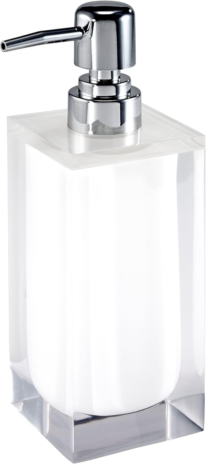 Izod - Accessory Set, Resin Toothbrush Holder & Soap Dispenser/Lotion Pump, Solid Home Decor, Dorm Room Essentials (Marina Collection, White)