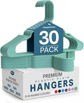 Utopia Home Plastic Hangers 30 Pack – Space Saving Clothes Hanger Aqua | Durable & strong | Closet organizer & storage | Ideal for apartments, dorms & stocking stuffers