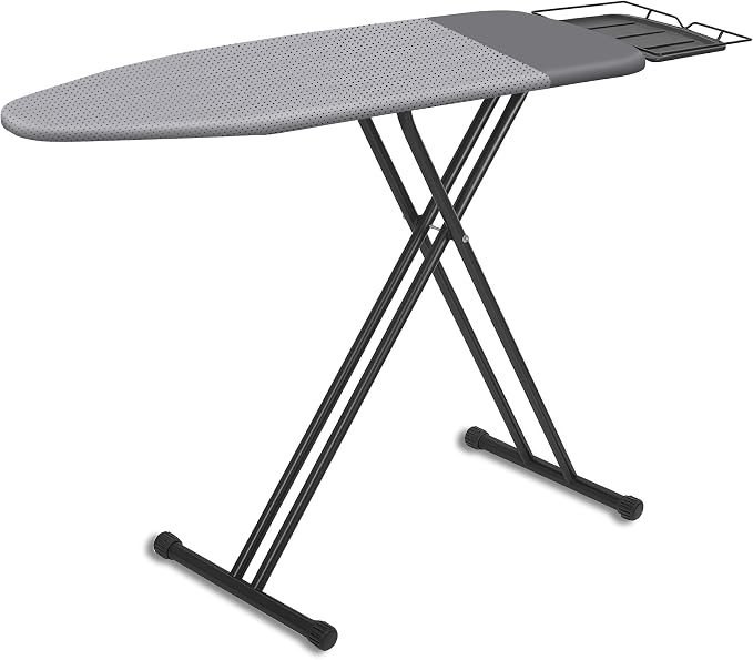 UFETGYG Classic Full Size Ironing Board,Extra Wide Size Full Metal Construction,57" X 18" with Iron Rest, Height Adjustable, Heat & Scorch Resistant Fabric, Anti-Skid Feet, Thickened Padding