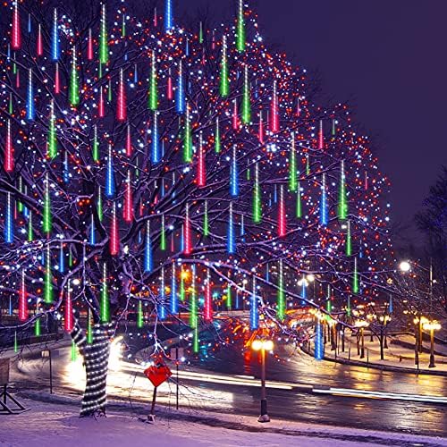 Weepong Meteor Shower Outdoor Christmas Lights 16 Tube 384LEDs UL Certified