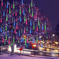 Weepong Meteor Shower Lights UL Certified 192LEDs 8 Tubes Falling Rain Drop Christmas Icicle Cascading Lights for Xmas Tree Halloween Decorations Wedding Party Holiday Garden Decor, Multicolor