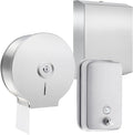 3 Pcs Commercial Toilet Paper Dispenser and Soap Dispenser Set-Stainless Steel,Wall Mount,Large Capacity Manual Liquid Pump Rust Proof Leak Free for Home Bathroom