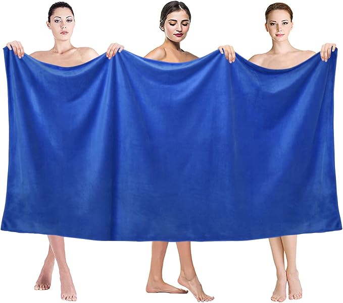 JML Microfiber Bath Sheet Towels Set, 2 Pack, 40" x 80", Dark Blue | Hanging Loop, Soft,Super Absorbent, Fast Drying, Perfect for Shower,Sauna,Yoga,Sport, Fitness,Gym