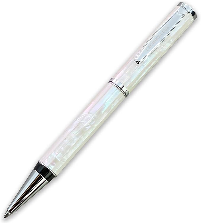 LACHIEVA LUX Mother of Pearl Ballpoint Pen, Elegant Executive Gift Set, Writing Pen for Men & Women, German P900M Refill, Pearl Radiance Collection