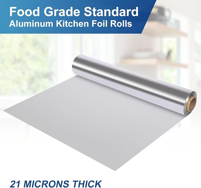 2 Count Heavy Duty Aluminum Foil Roll for Food 18 Inches 500 FT Heavy Duty Food Safe Foil Wrap Pony Package