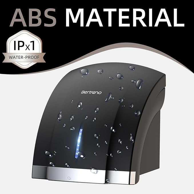 Commercial Hand Dryer Electric Compact Hand Dryer for Bathrooms Commercial 1800W High Speed Hand Dryer with Hot Cold Air and Noise Reduction 110V Silver